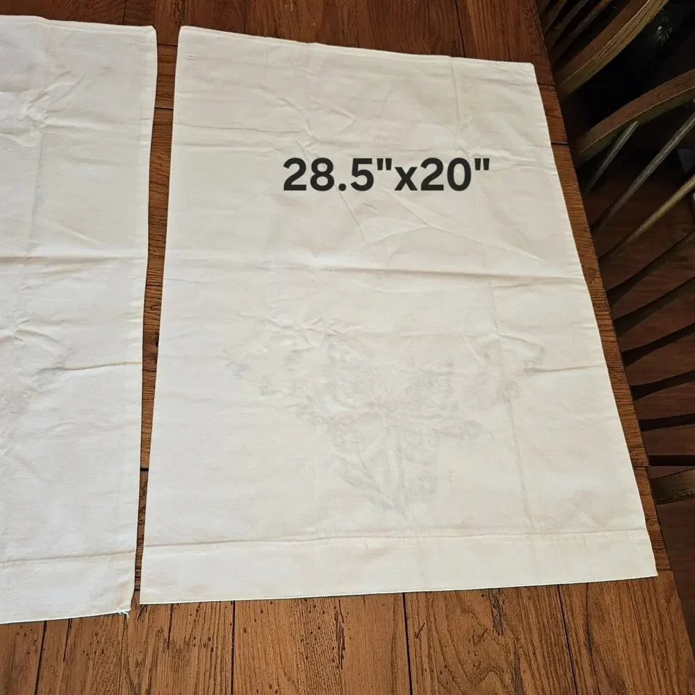 VTG Butterfly Hand Embroidered Pillowcases Cotton Pair Cottagecore Floral